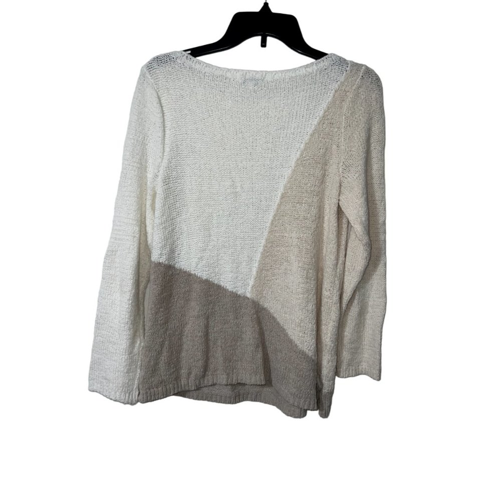 J Jill Neutral Color Block Oversized Sweater Long… - image 3